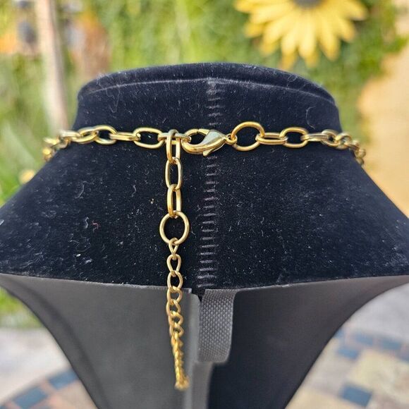 Vintage Y2K Chunky Charming Houndstooth Heart Pendant Necklace - Picture 2 of 2